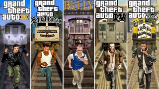 Getting Hit By Train in 15+ Rockstar Games 1997 - 2024