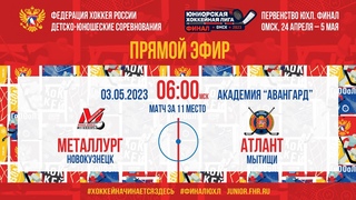 Первенство ЮХЛ. Матч за 11 место. Металлург Нк — Атлант | , 06:00 МСК