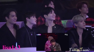 171201 EXO, Taemin, Wanna One, NCT reaction to BTS - DNA @MAMA 2017