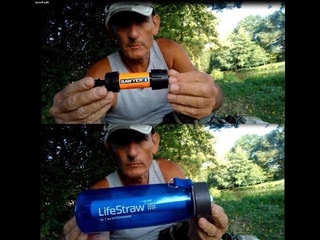 comparatif entre la gourde Lifestraw et le Sawyer Mini.