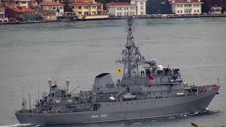 Russian Navy Intelligence gathering ship IVAN KHURS transits Istanbul strait towards Mediterranean