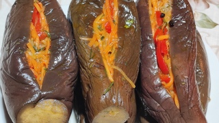 ФАРШИРОВАННЫЕ, КВАШЕНЫЕ БАКЛАЖАНЫ!!! #рецепты #вкусно #жарка #еда #