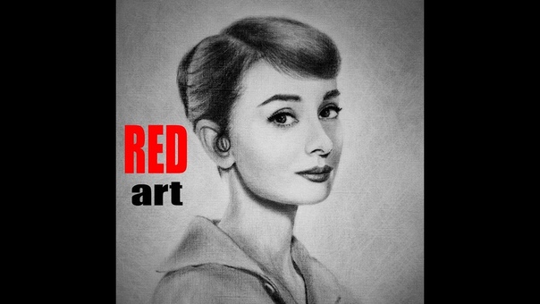 Портрет Одри Хепберн Сухая кисть. Speed Drawing Portrait Audrey