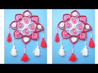 Decoration Idea From Woolen. Diy Woolen Door Toran. Diy Woolen Craft Idea. Home Decor 1007