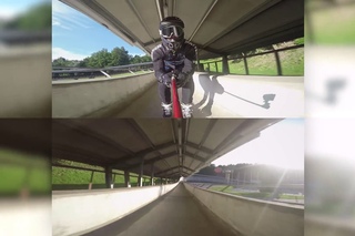 Skating a bobsled run - 360 video - Powerslide Inline Skating