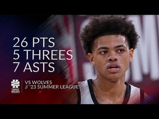 Keyonte George 26 pts 5 threes 7 asts vs Wolves 2023 Summer League
