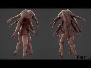 Встреча с рукастым монстром в пещерах  The Forest