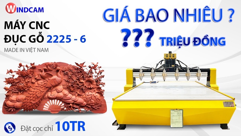 Báo giá máy đục gỗ vi tính 6 đầu về khu vực Miền