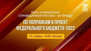 Пресс-конференция СПРАВЕДЛИВОЙ РОССИИ – ЗА ПРАВДУ по поправкам в проект федерального бюджета-2022.