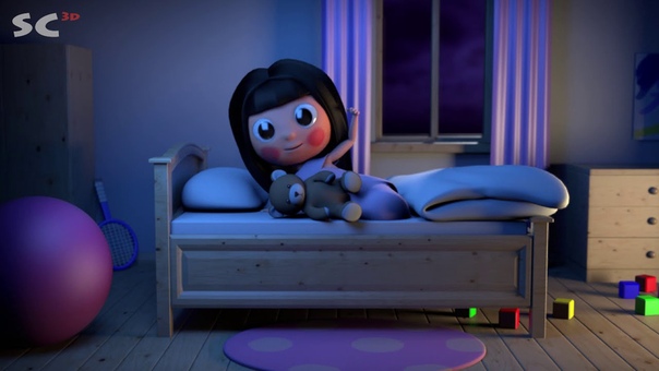 Jenny and friends Good night 3d animation short song for kids, HD cartoon
